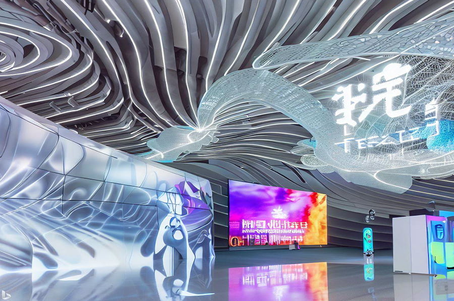 企业产品馆施工图,节日用品企业展厅建设,殡葬用品国企产品展厅设计