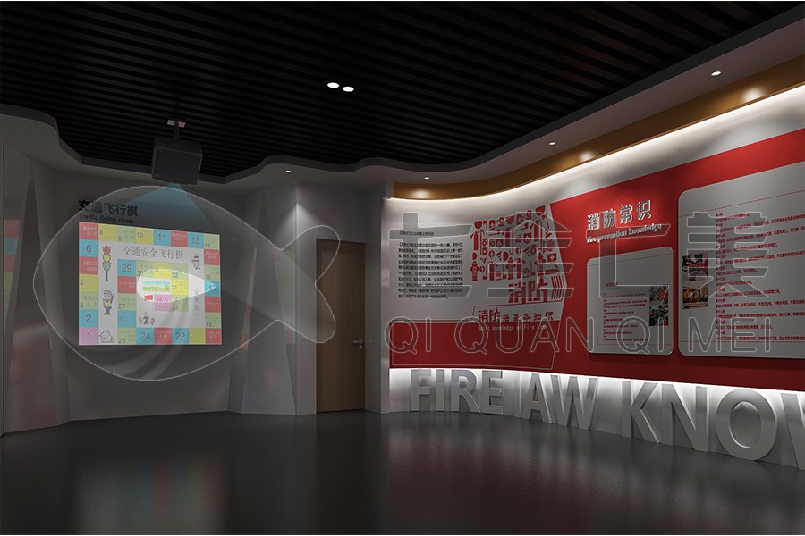 安全教育宣传展厅效果图,安全人防安全警示教育展厅施工效果图,人防安全教育实训展馆效果图