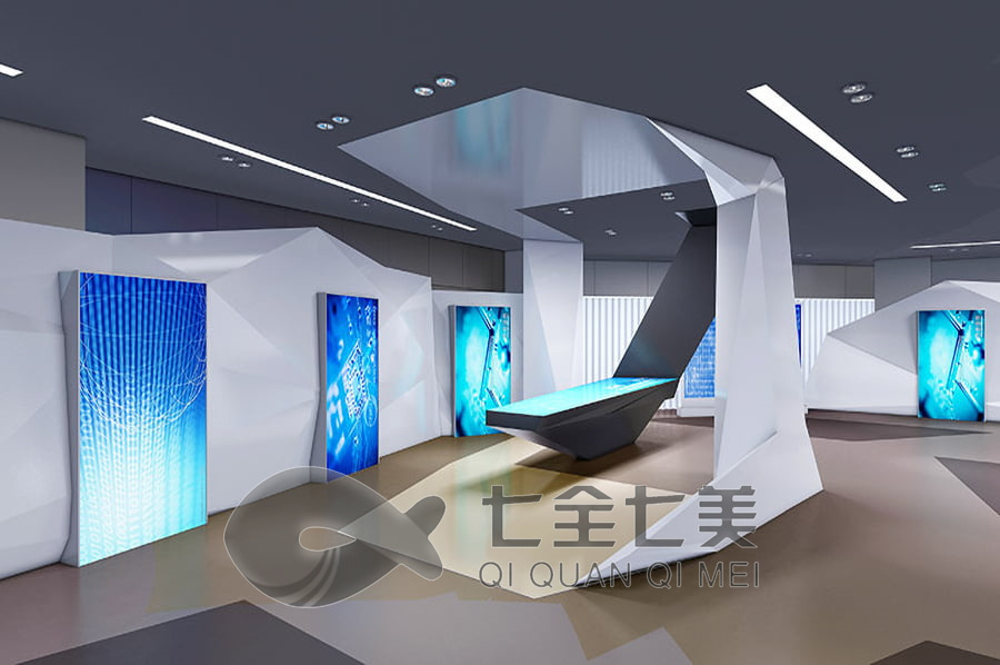 多媒体集团文化体验馆效果图,互动多媒体设备,数字化展览设计