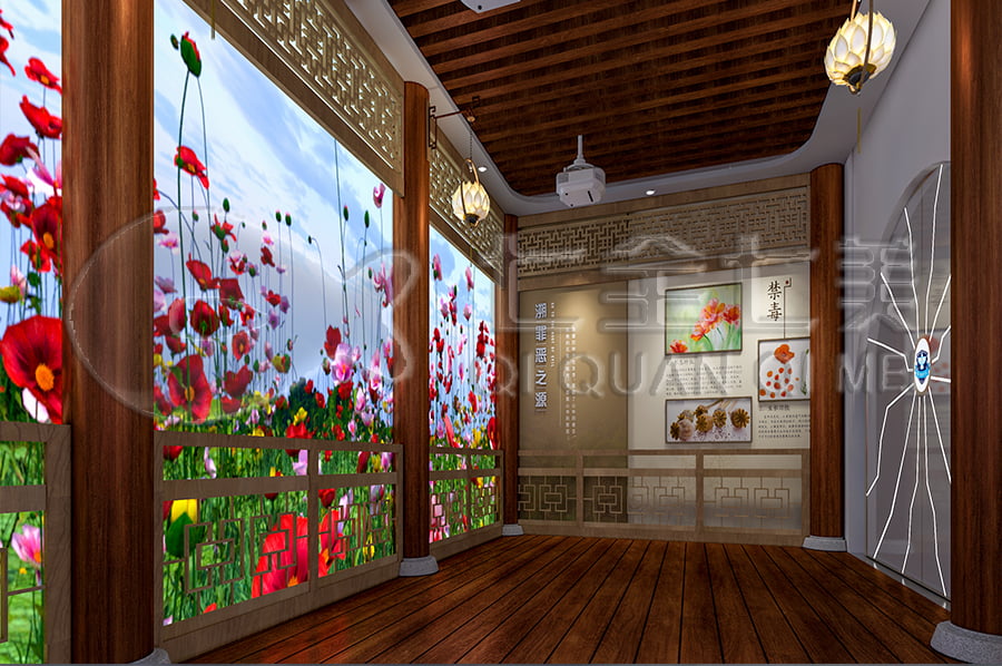 禁毒展厅建设，智慧禁毒防艾馆装修设计公司，禁毒展馆设计平面图，VR禁毒教育，全息投影，禁毒知识科普