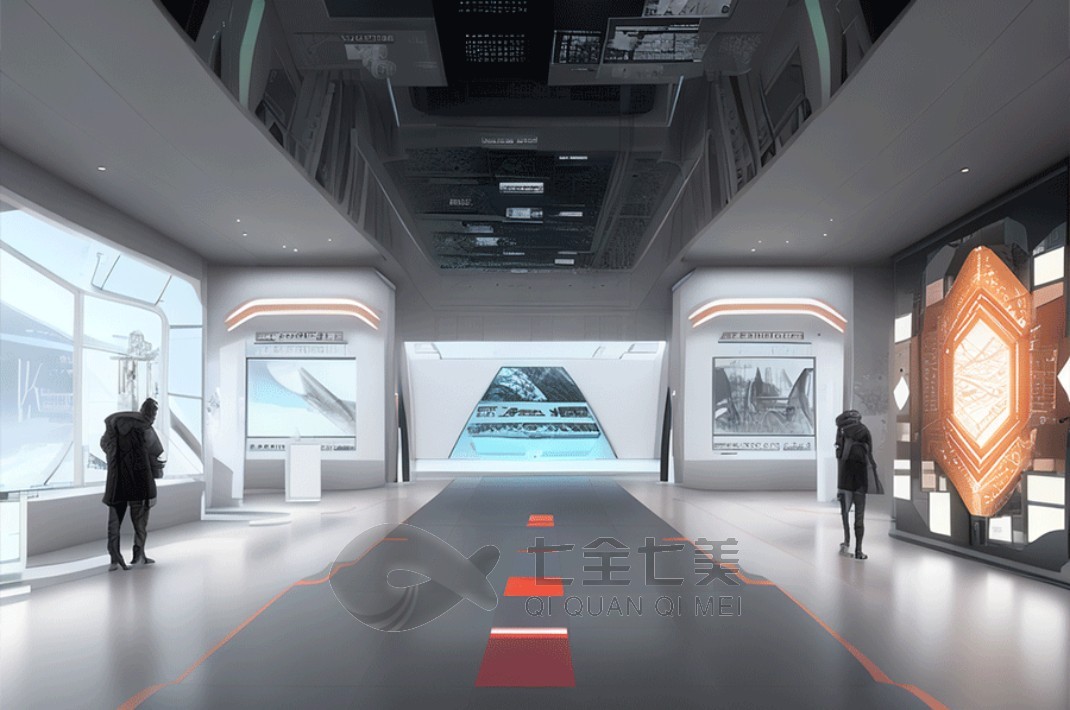 企业展厅设计，多媒体互动，创新展示技术，现代化施工建设，互动体验设计，解决方案提供商